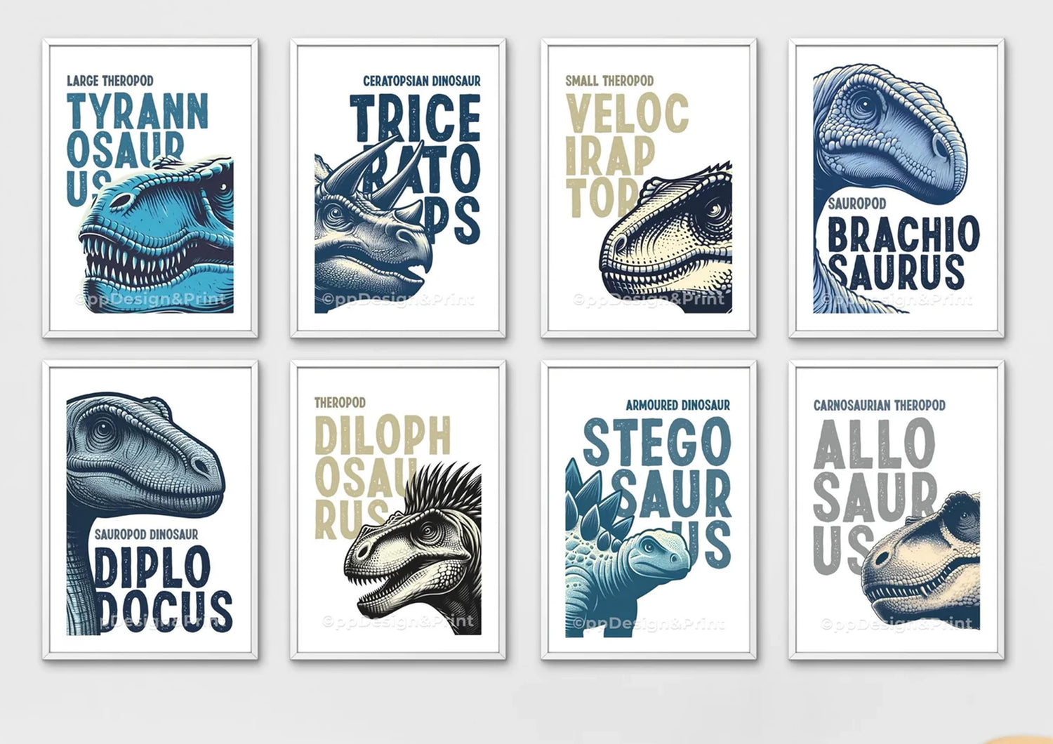 Set of 8 art prints and posters