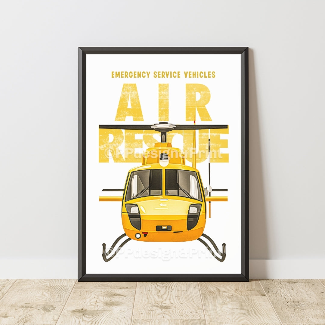 Air Rescue Emergency Vehicles Art Print