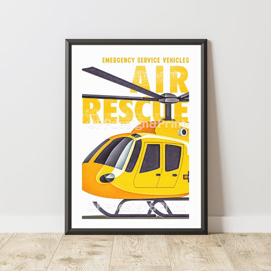 Air Rescue Emergency Vehicles Art Print