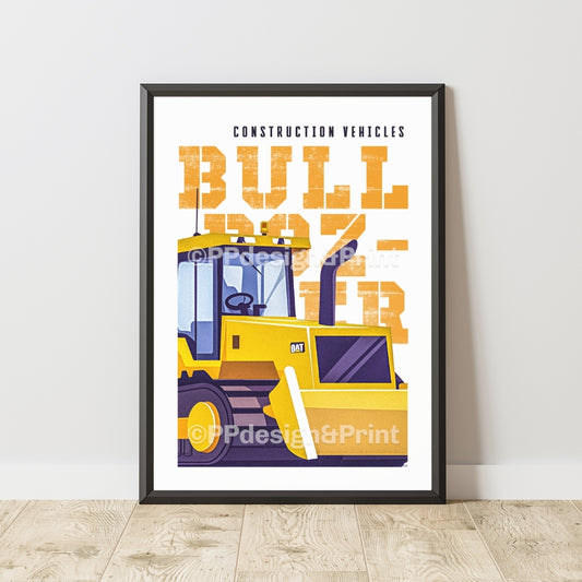 Bulldozer Construction Vehicles Art Print