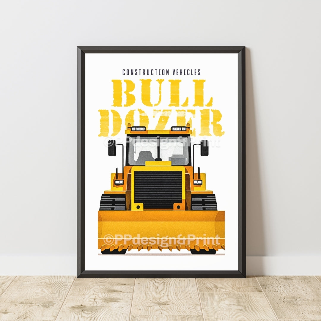 Bulldozer Construction Vehicles Art Print