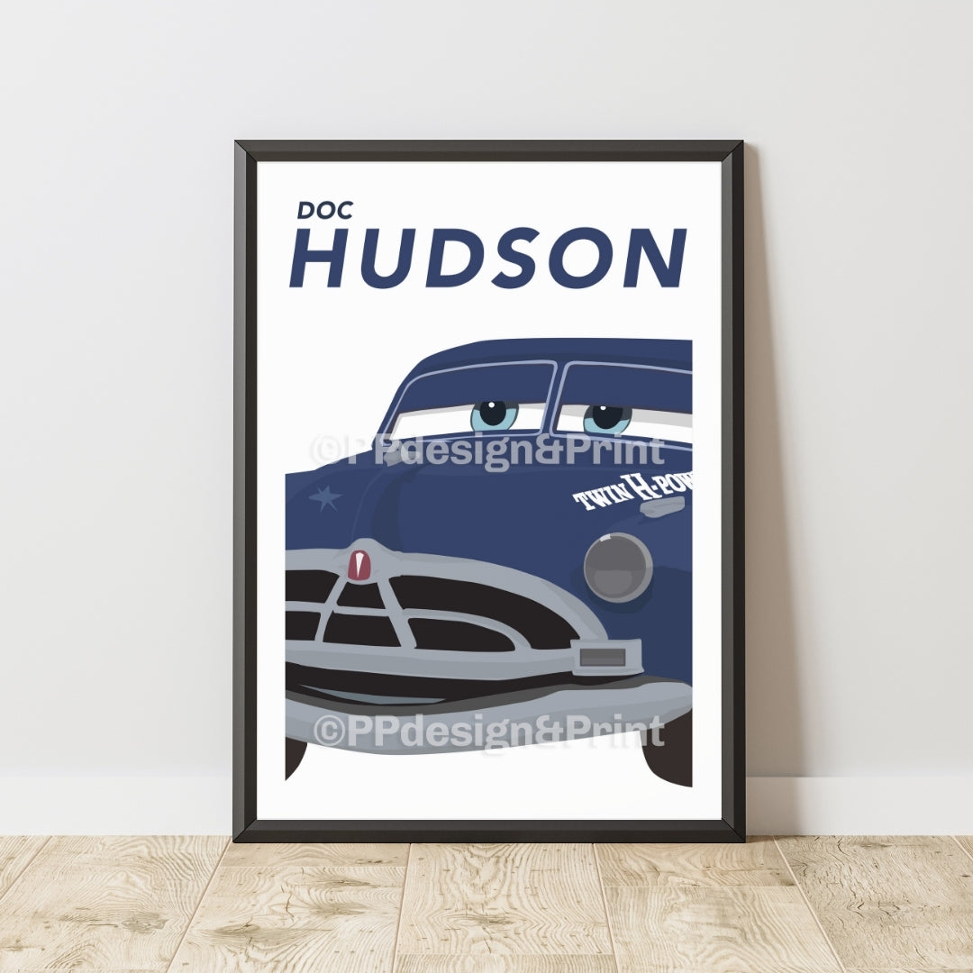 Cars Doc Hudson Art Print