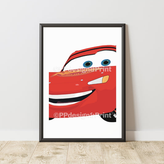 Cars Lightning Mcqueen Minimalist Art Print