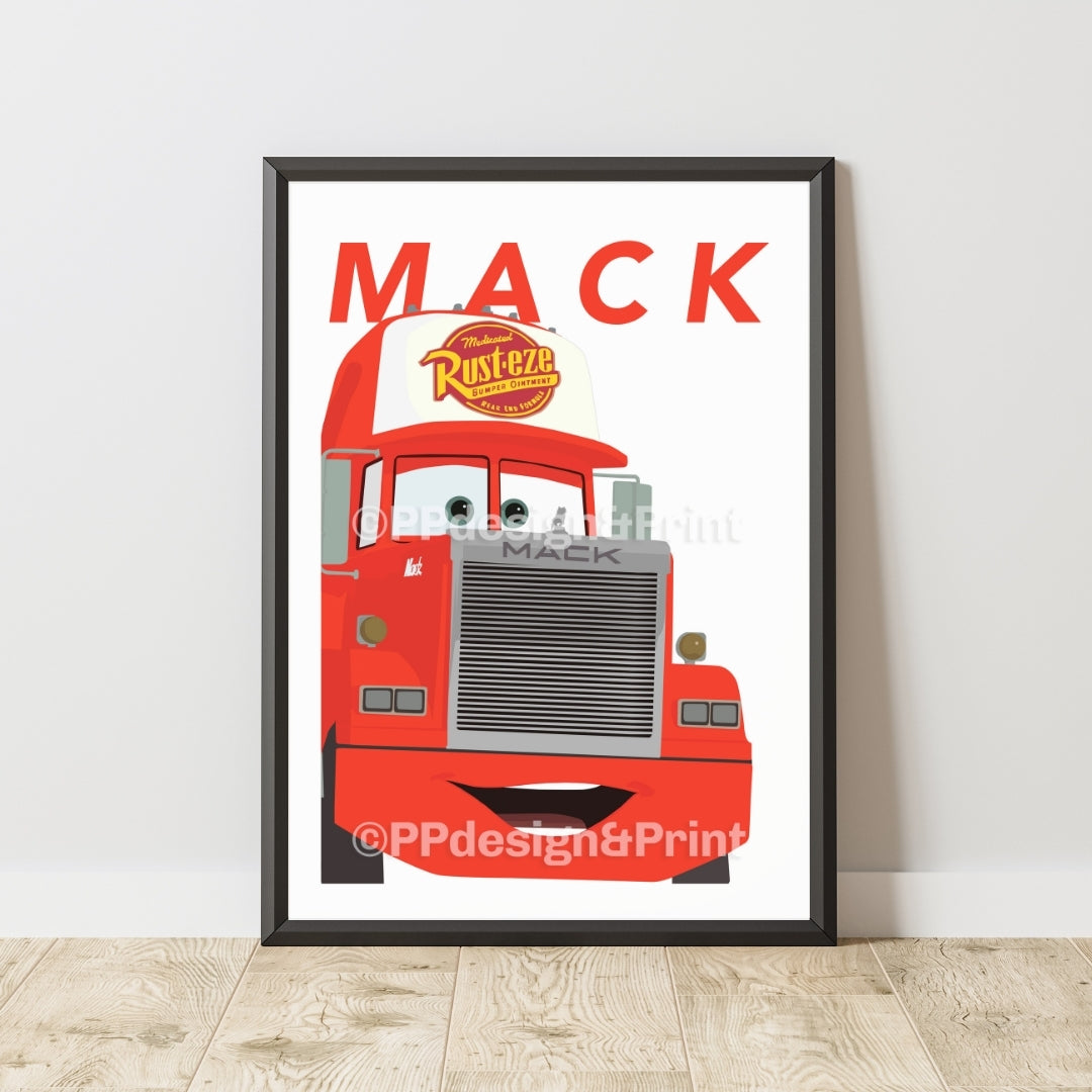 Cars Mack Art Print