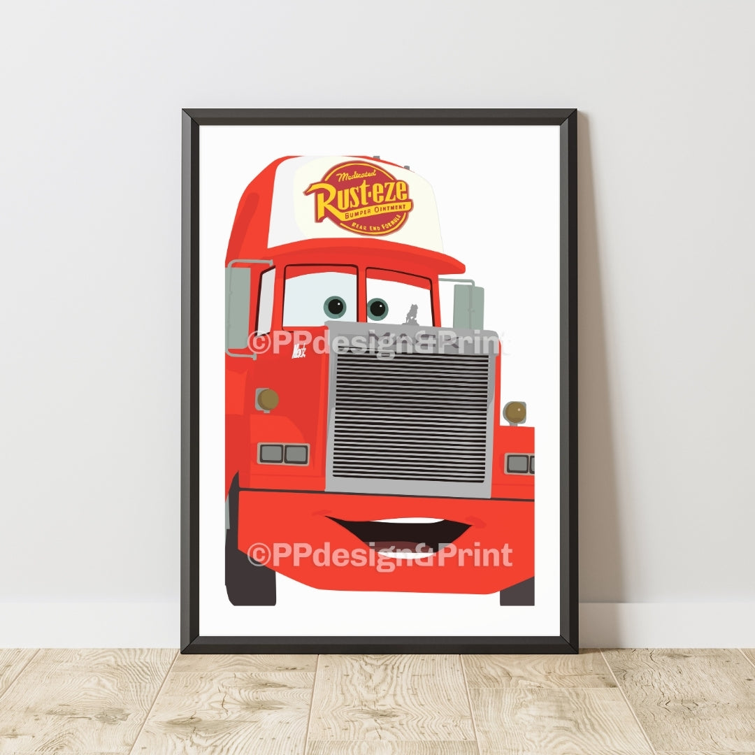 Cars Mack Minimalist Art Print