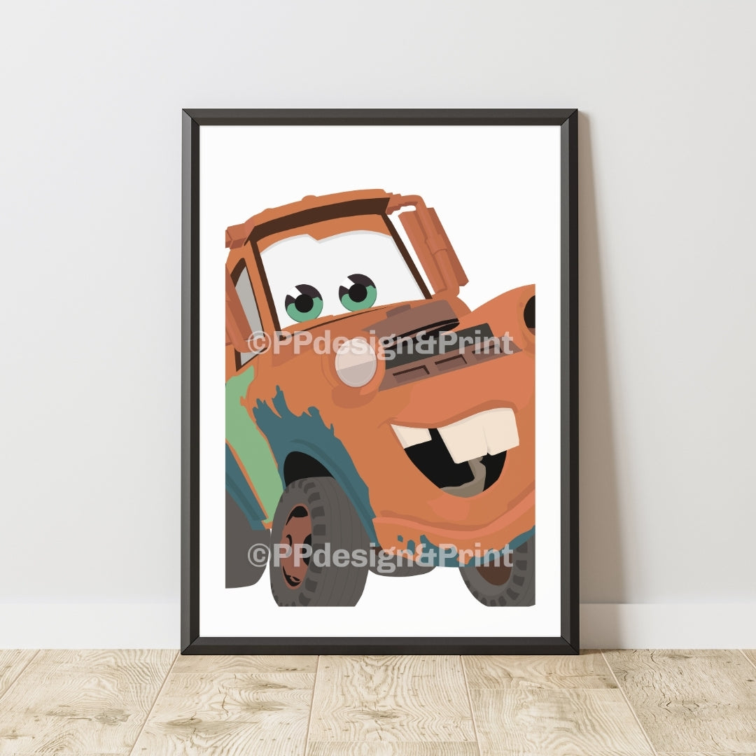 Cars Tow Mater Minimalist Art Print