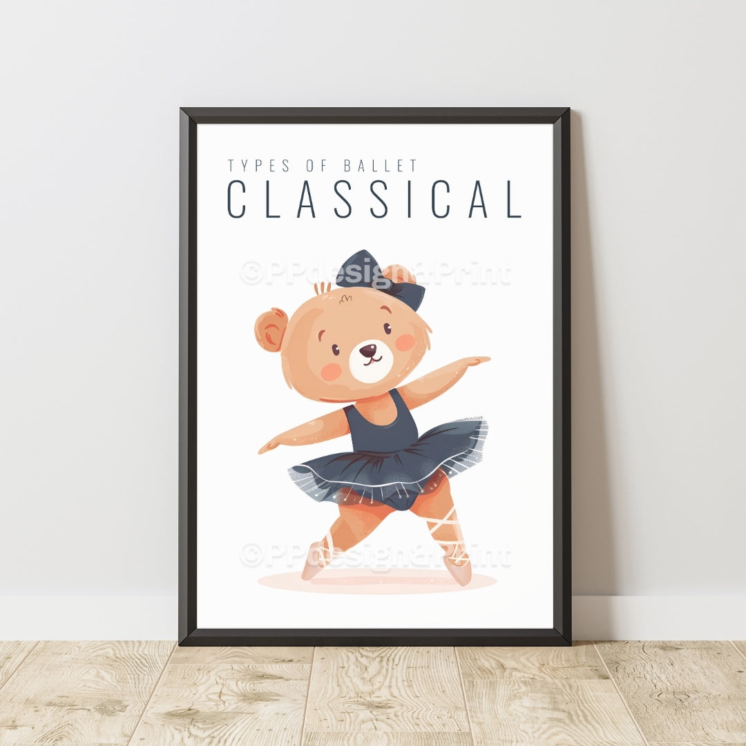 Ballet Bears Classical Art Print