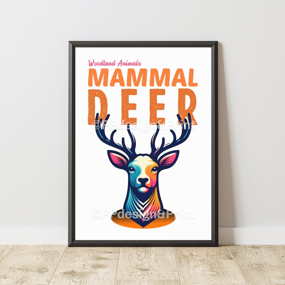 Deer Woodland Animals Art Print