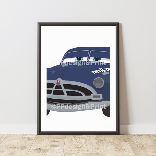 Cars Doc Hudson Minimalist Art Print