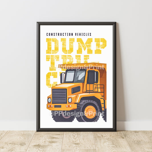 Dump Truck Construction Vehicles Art Print