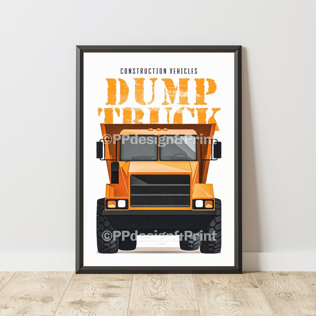 Dump Truck Construction Vehicles Art Print