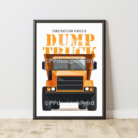 Dump Truck Construction Vehicles Art Print