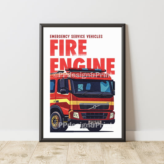 Fire Engine Emergency Vehicles Art Print