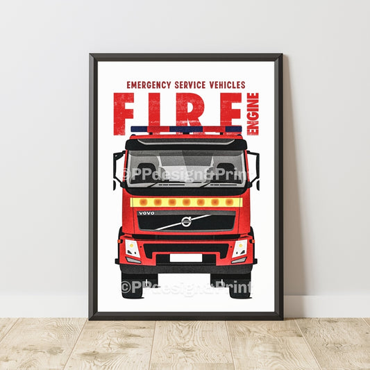 Fire Engine Emergency Vehicles Art Print