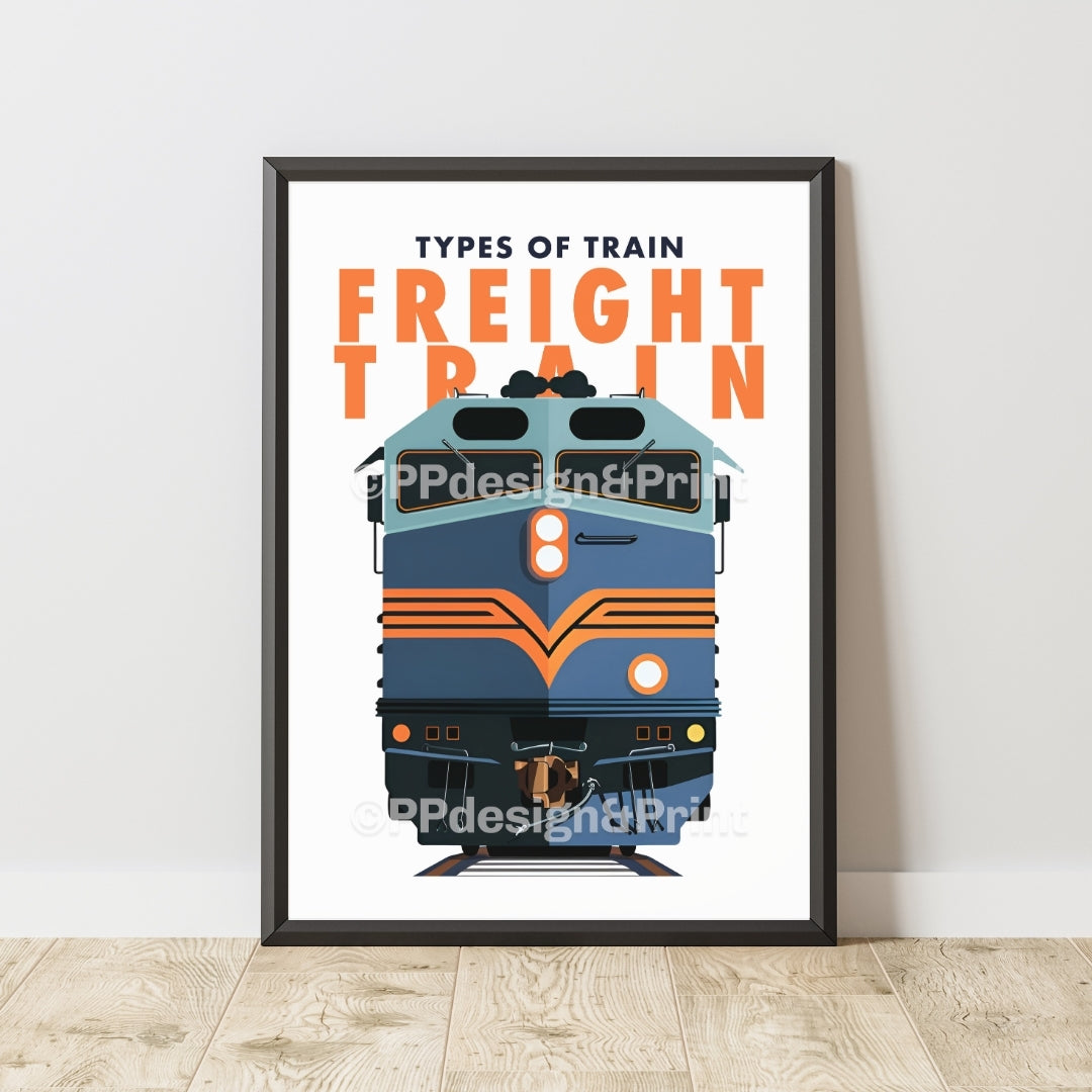 Freight Train Types of Train Art Print