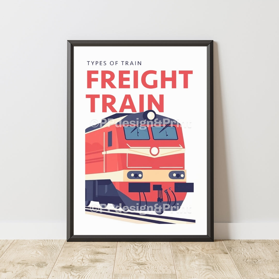 Freight Train Types of Train Art Print