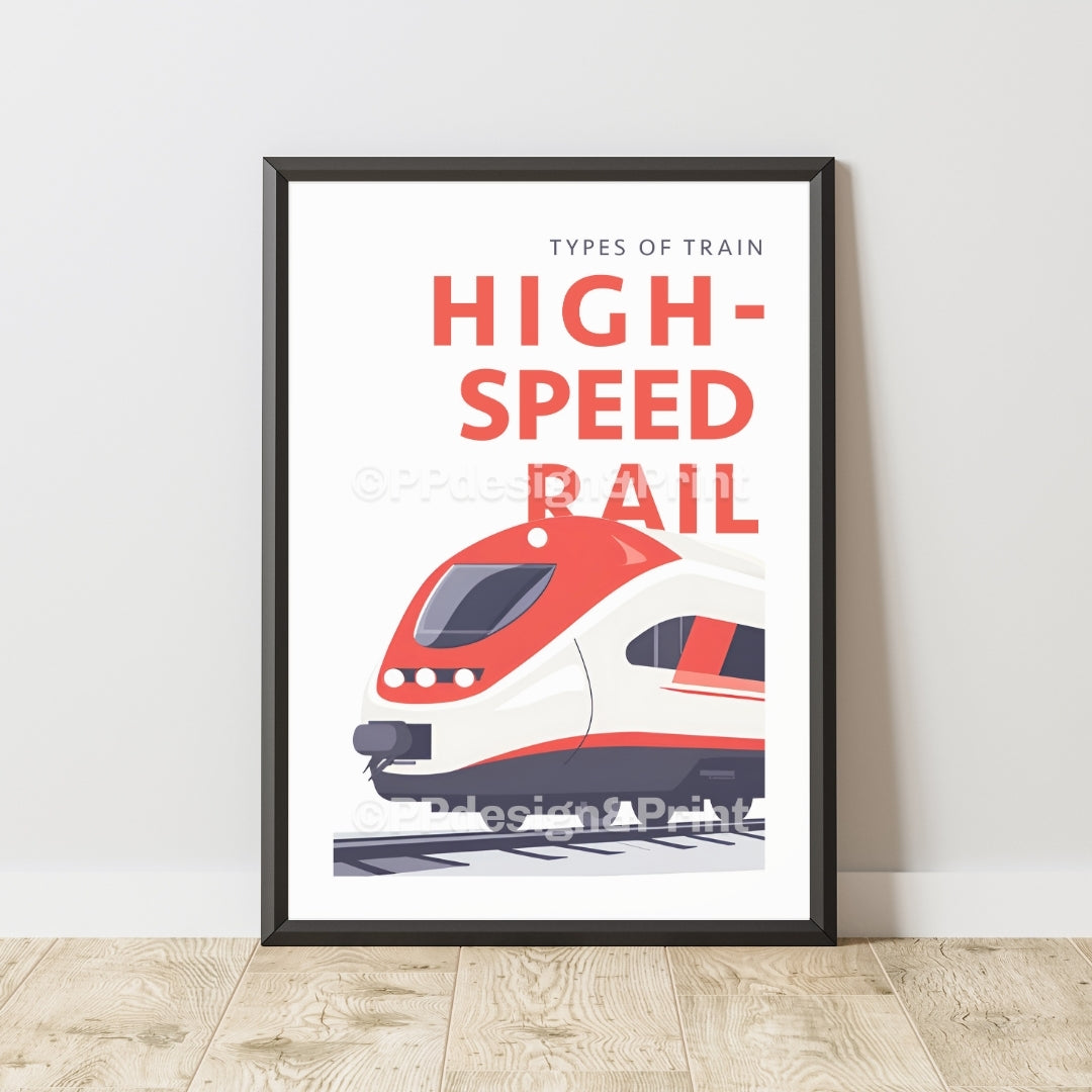 High-Speed Rail Types of Train Art Print