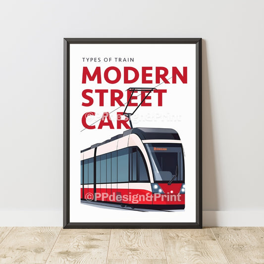 Modern Street Car Types of Train Art Print