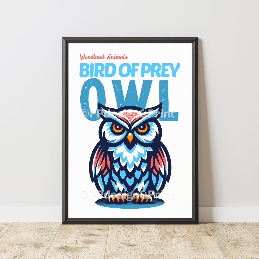 Owl Woodland Animals Art Print