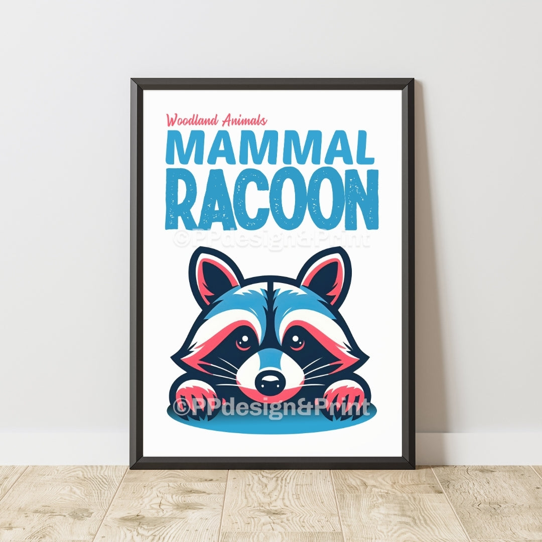 Racoon Woodland Animals Art Print