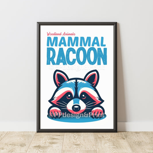 Racoon Woodland Animals Art Print