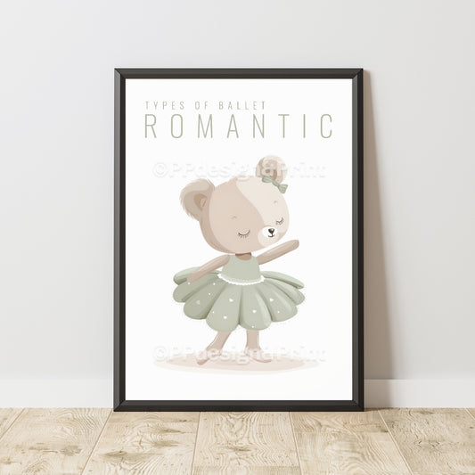 Ballet Bears Romantic Art Print