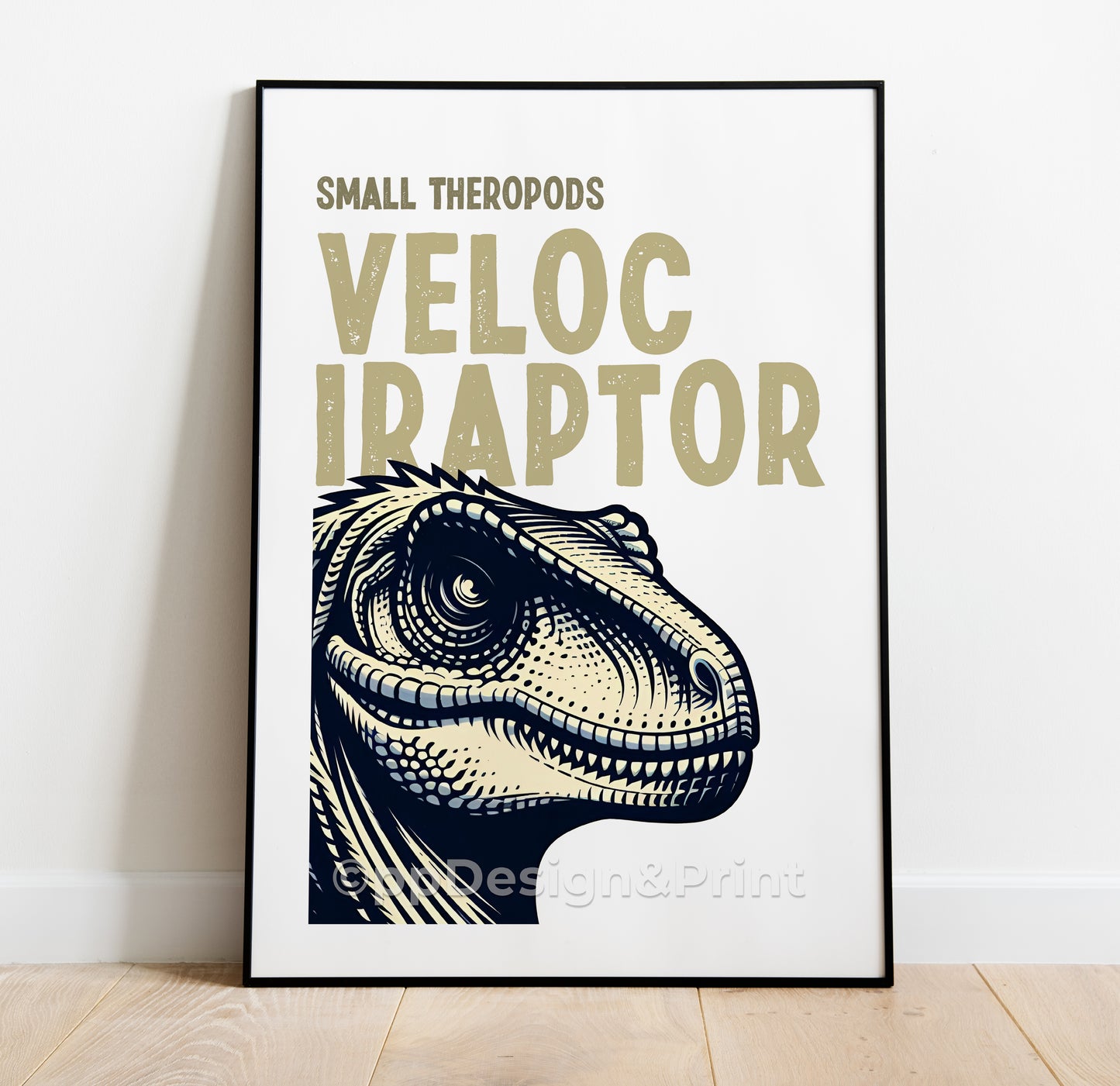 Velociraptor Dinosaur Art Print