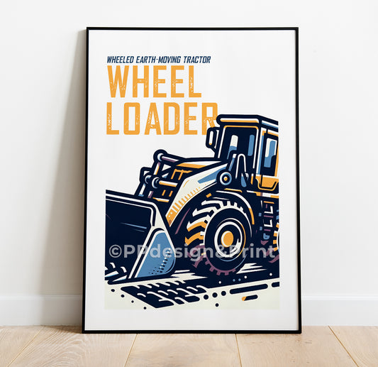 Wheel Loader Tractor Art Print