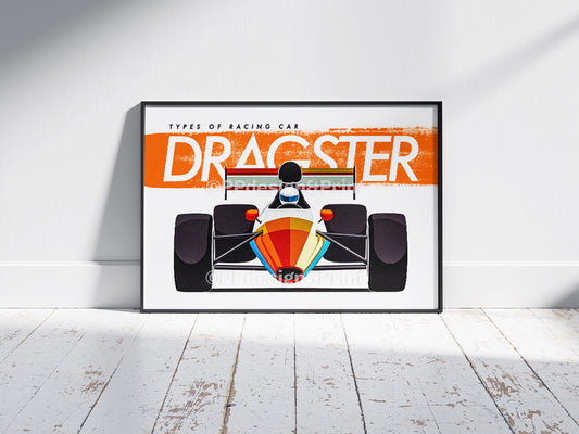 Dragster Race Cars Art Print