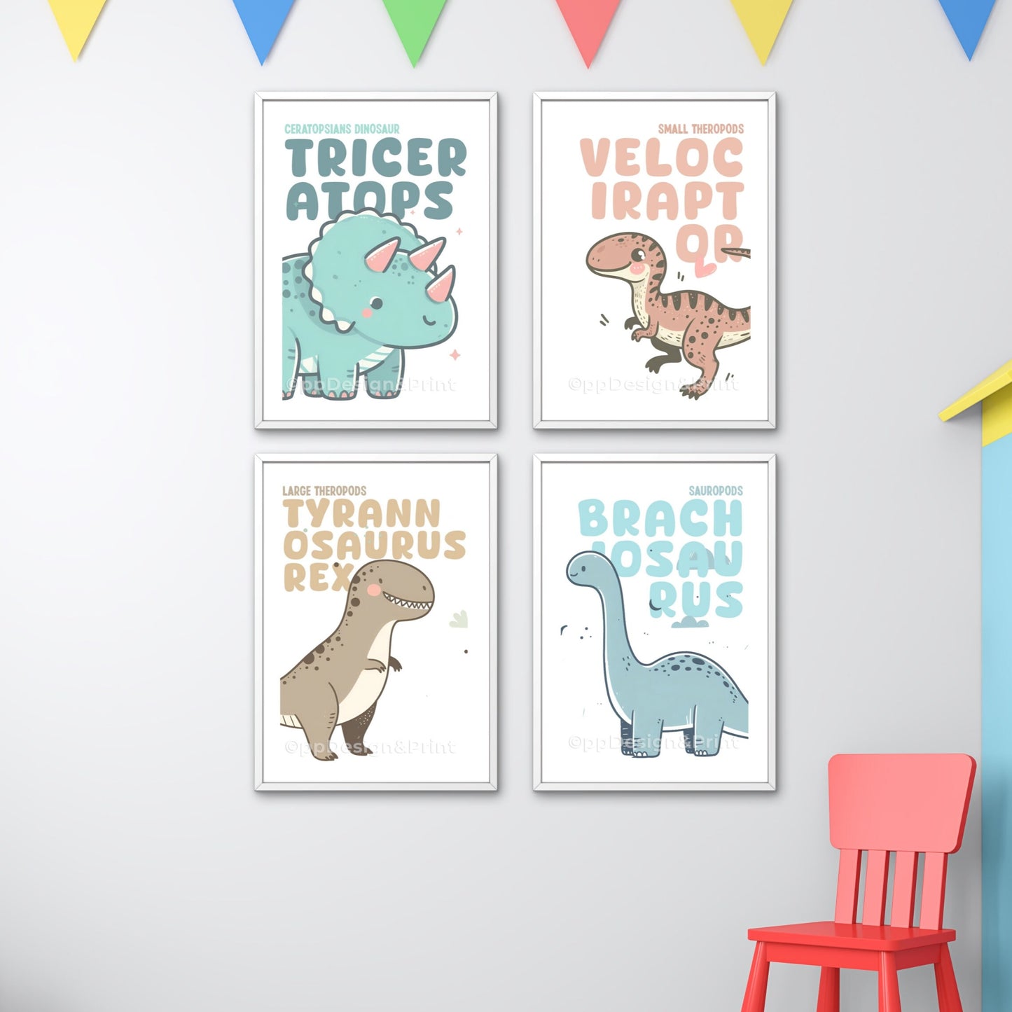 Dinosaur Nursery Prints Set of 3