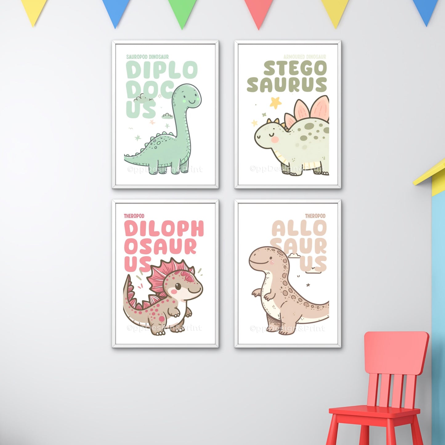 Dinosaur Nursery Prints Set of 3