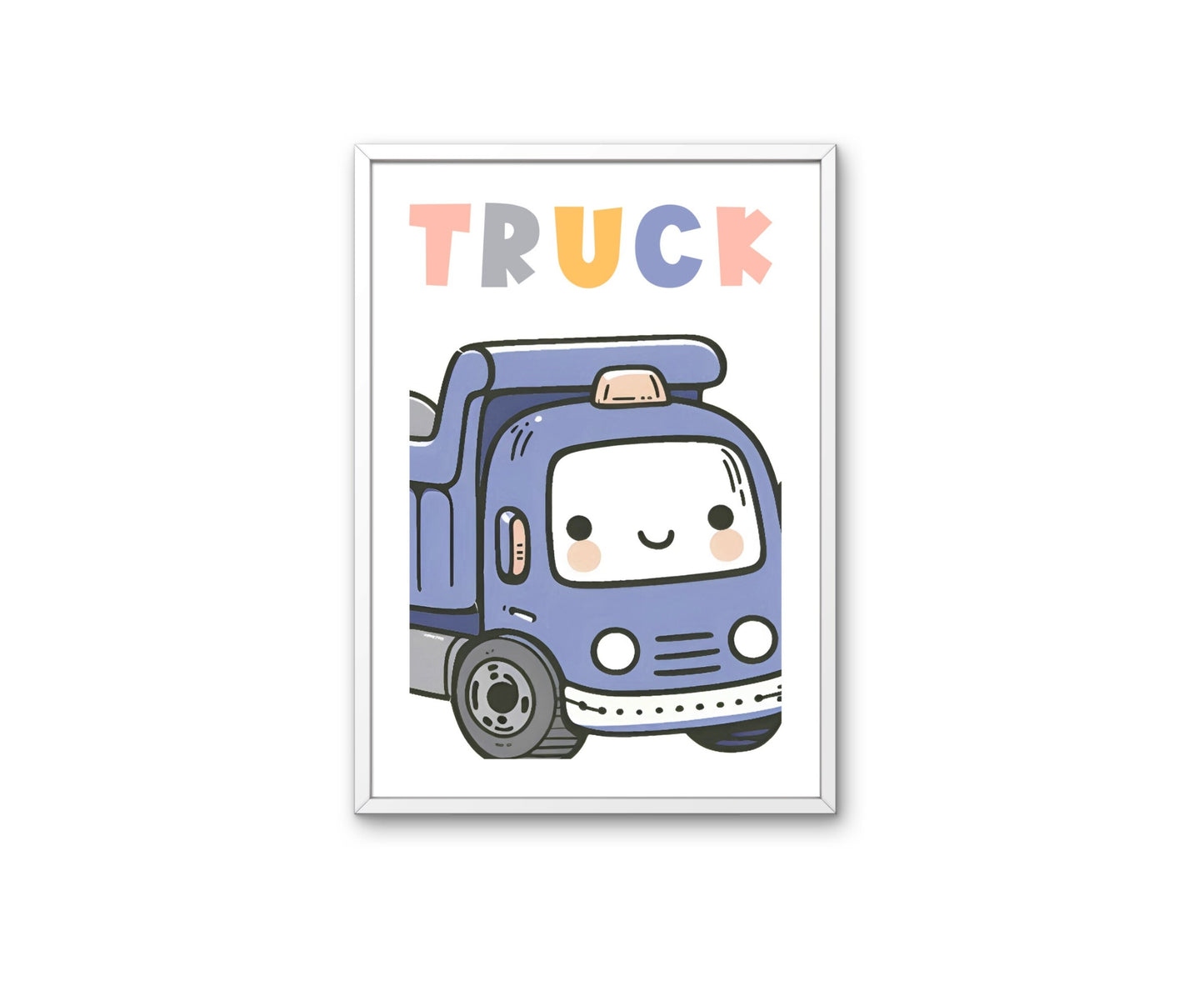 Personalised Construction Truck Nursery Prints set of 3