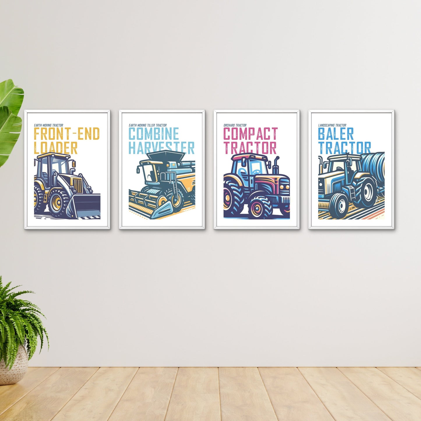 Tractor Prints set of 4