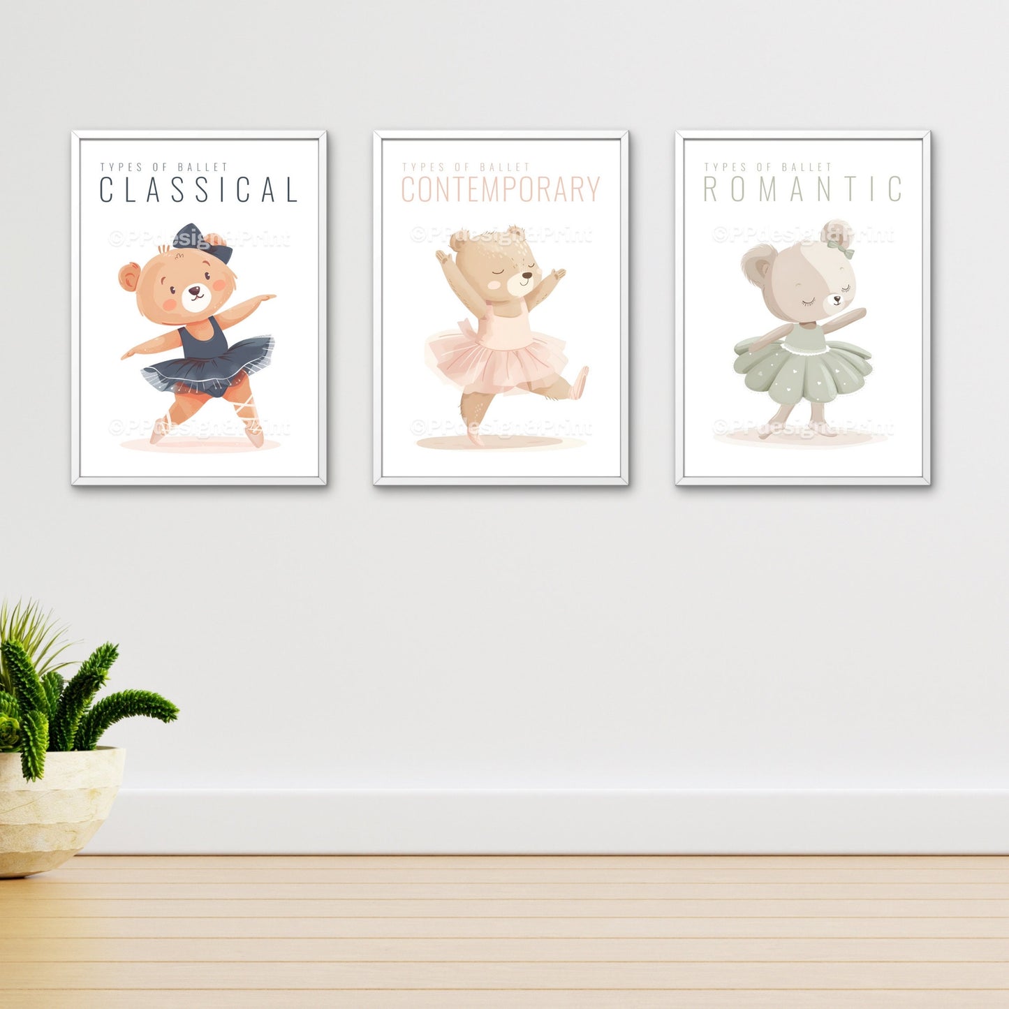 Set of 3 Ballet Nursery Prints set of 3