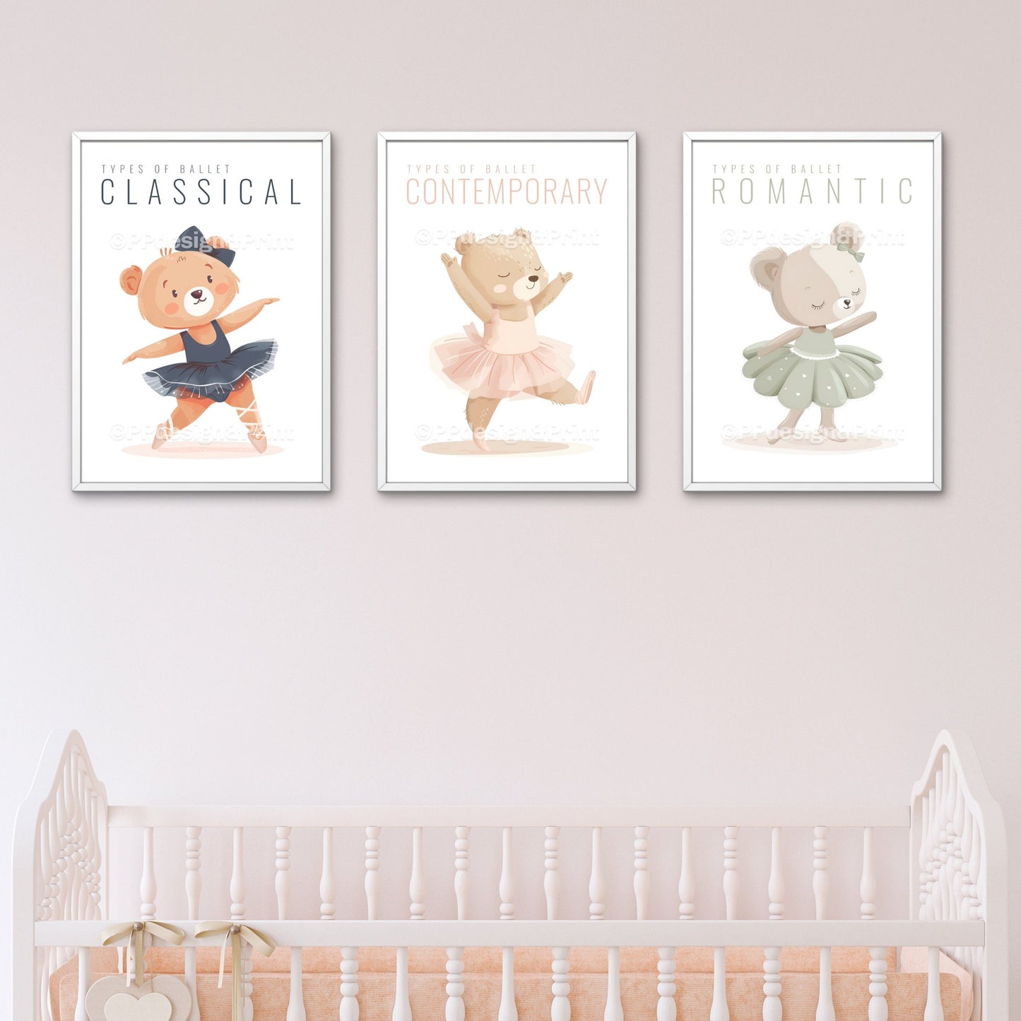 Set of 3 Ballet Nursery Prints set of 3