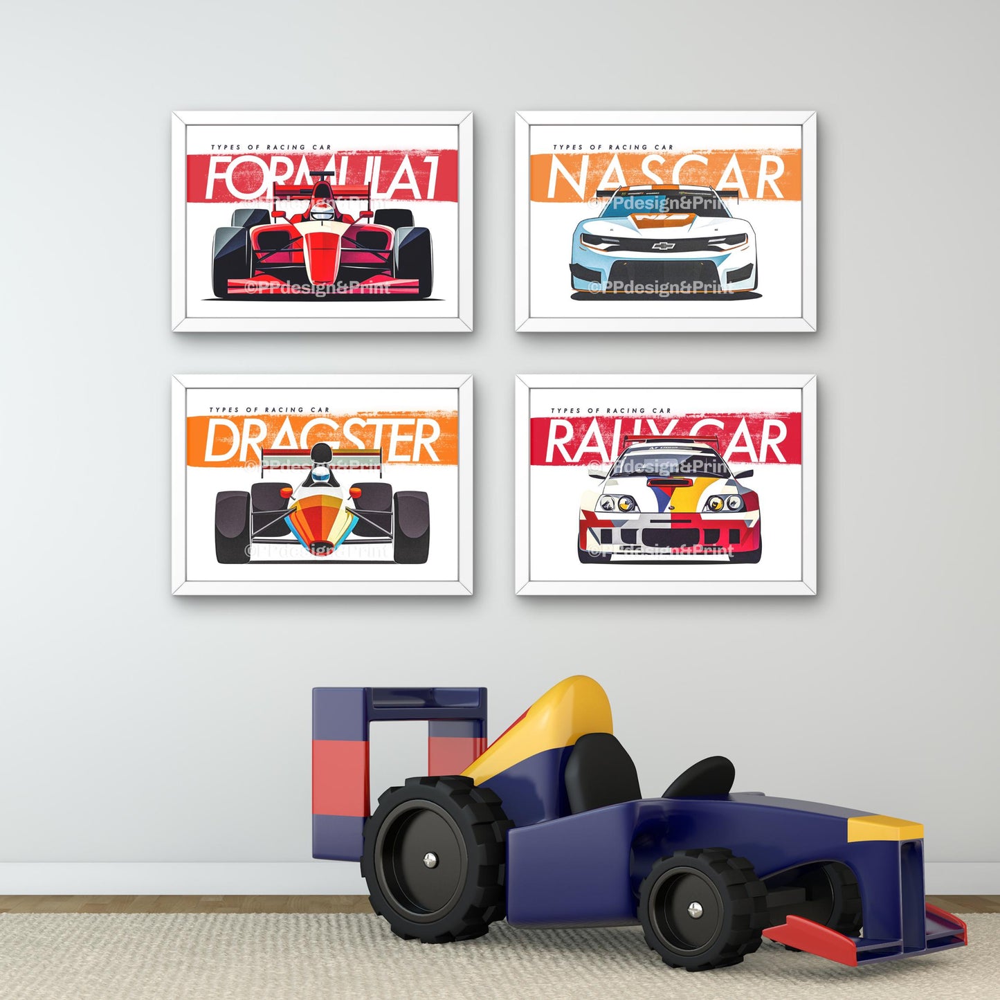 Race Car Prints Set of 4