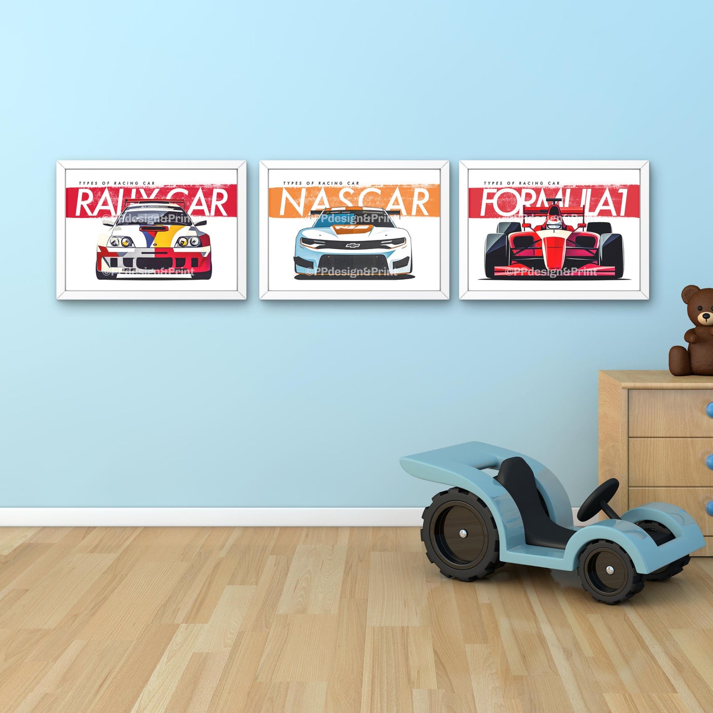 Race Car Prints set of 3