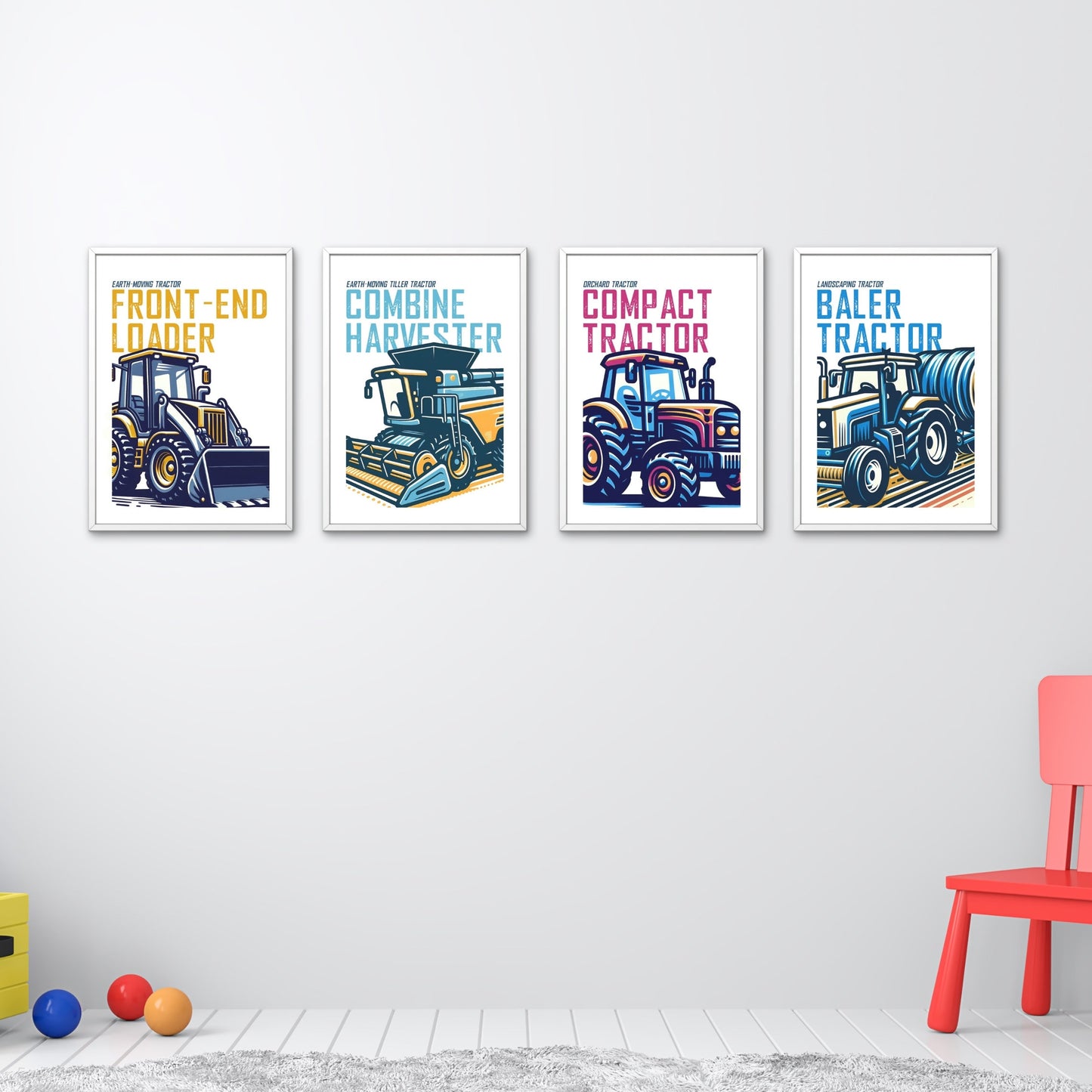 Tractor Prints set of 4