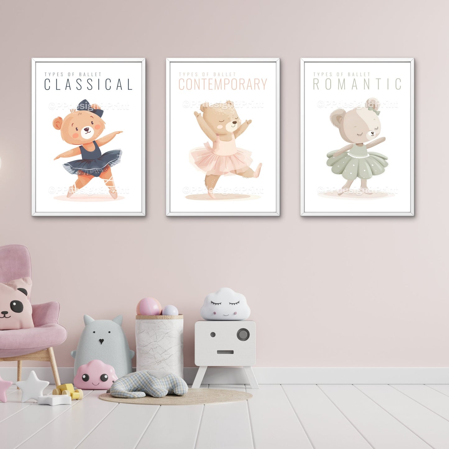 Set of 3 Ballet Nursery Prints set of 3