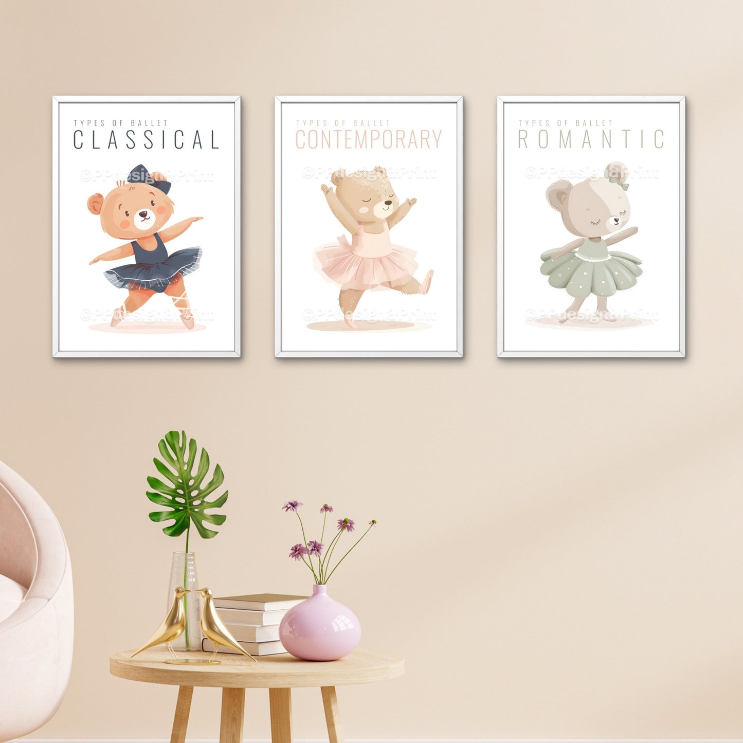 Set of 3 Ballet Nursery Prints set of 3