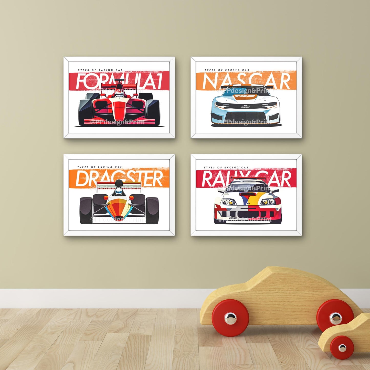 Race Car Prints Set of 4