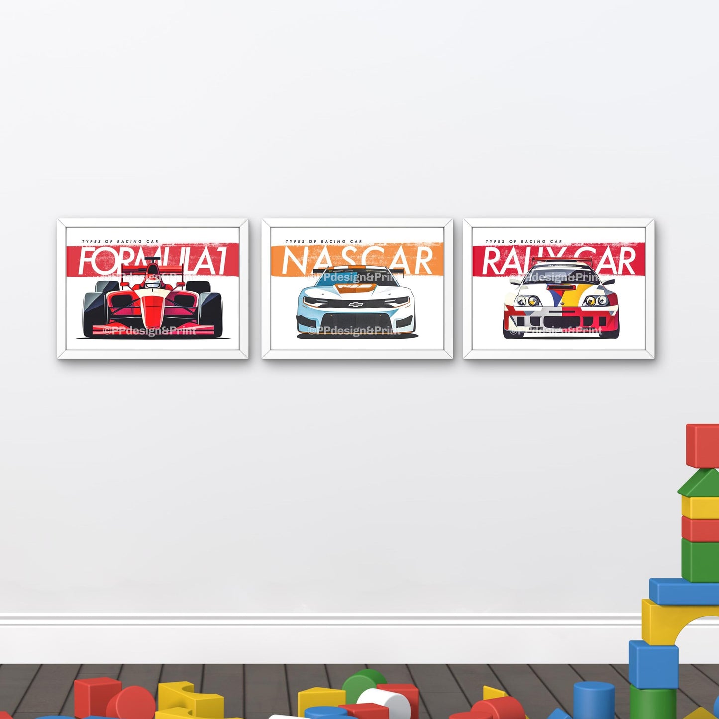 Race Car Prints set of 3