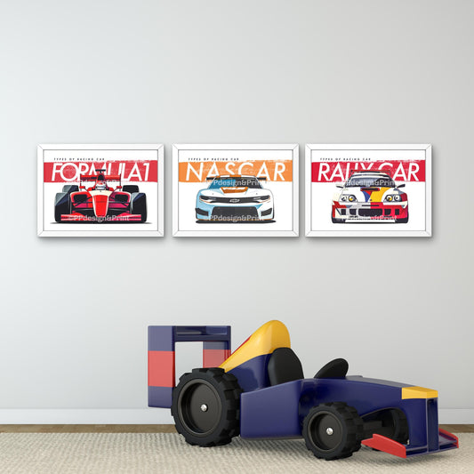 Race Car Prints set of 3